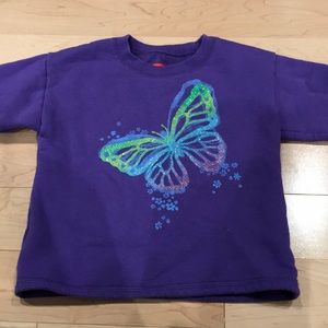 Purple glitter butterfly sweatshirt (4T)